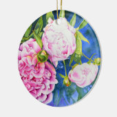 Elegant rosa, klassische Aquarellblüte Keramikornament (Links)