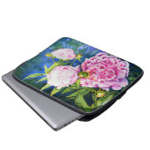 Elegant rosa, klassische Aquarellblüte Laptopschutzhülle (Vorne Knopf)