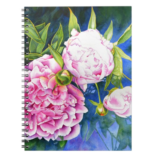 Elegant rosa, klassische Aquarellblüte Notizblock (Vorderseite)