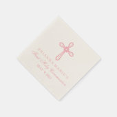 Elegant Rosa Kreuz Erste Kommune Custom Napkin Serviette (Ecke)