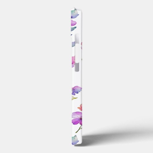 Elegant rosa lila Aquarellfarben-Wildblumen Case-Mate iPhone Hülle (Rückseite / Links)