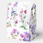 Elegant rosa lila Aquarellfarben-Wildblumen Geschenkschachtel (Geöffnet)