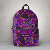 Elegant rosa, lila mädchenhaft geometrisch bedruckter rucksack