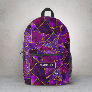 Elegant rosa, lila mädchenhaft geometrisch bedruckter rucksack