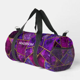 Elegant rosa, lila mädchenhaft geometrisch duffle bag
