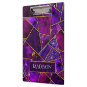Elegant rosa, lila mädchenhaft geometrisch klemmbrett (Links)