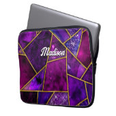 Elegant rosa, lila mädchenhaft geometrisch laptopschutzhülle (Vorderseite Links)