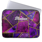 Elegant rosa, lila mädchenhaft geometrisch laptopschutzhülle (Vorderseite)