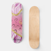 Elegant rosa, Lila und weiß glänzend Ombre Skateboard (Vorderseite)
