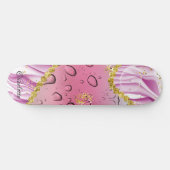 Elegant rosa, Lila und weiß glänzend Ombre Skateboard (Horizontal)
