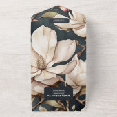 Elegant Rosa Magnolien und Grüne All In One Einladung (Außenbereich)