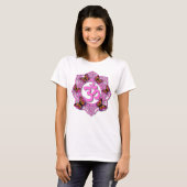 Elegant Rosa Mandala Rosa lila Schmetterlinge T-Shirt (Vorne ganz)