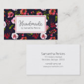 Elegant Rosa mit Blumen Visitenkarte (Vorne/Hinten)