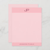 Elegant rosa Monogramm Einfache moderne Vorlage (Vorne/Hinten)