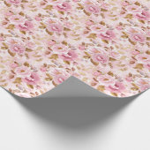 elegant rosa, nahtlos, mit Blume Rose Geschenkpapier (Ecke)