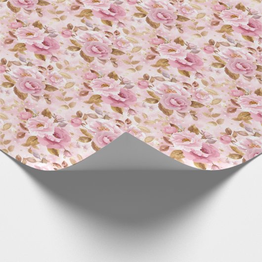 elegant rosa, nahtlos, mit Blume Rose Geschenkpapier (Ecke)