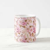 elegant rosa, nahtlos, mit Blume Rose Kaffeetasse (VorderseiteRechts)