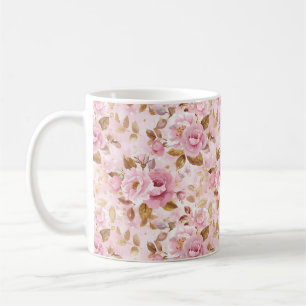 elegant rosa, nahtlos, mit Blume Rose Kaffeetasse