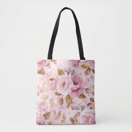 elegant rosa, nahtlos, mit Blume Rose Tasche (Vorderseite)