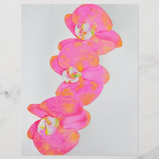 Elegant-Rosa-Orange-Orchideen (Vorderseite)