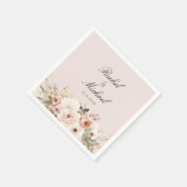 Elegant, rosa, pastellfarben, Blume Serviette (Ecke)