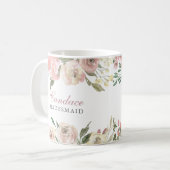 Elegant Rosa Personalisierte Brautjungfrau Kaffeetasse (Vorderseite Links)
