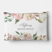 Elegant Rosa Personalisierte Brautjungfrau Zubehörtasche (Rückseite)