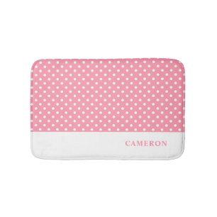 Elegant rosa Polka Dots Personalisiert Badematte