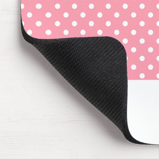 Elegant rosa Polka Dots Personalisiert Mousepad (Ecke)