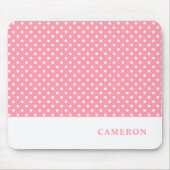 Elegant rosa Polka Dots Personalisiert Mousepad (Vorne)