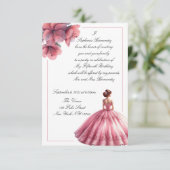 Elegant Rosa Prinzessin Quinceañera Einladung (Stehend Vorderseite)