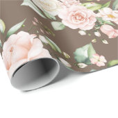 Elegant Rosa Rosa Eukalyptus Brown Geschenkpapier (Rolleneckpunkt)