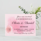 Elegant rosa Rosa Rosa Save the Date blühend (Stehend Vorderseite)