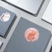 Elegant Rosa Rose Bloral Runder Aufkleber