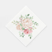 Elegant Rosa Rose Bloral Serviette (Ecke)