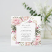 Elegant Rosa Rose Blumensaft 16 Party Einladung (Stehend Vorderseite)