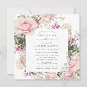 Elegant Rosa Rose Blumensaft 16 Party Einladung (Vorderseite)