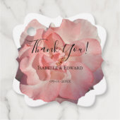 Elegant Rosa Rose Floral Vielen Dank Geschenkanhänger (Vorderseite)