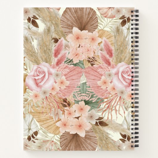 Elegant Rosa Rose Notizblock (Rückseite)