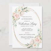 Elegant Rosa Rose Rose Quinceanera Einladung (Vorderseite)