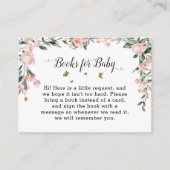 Elegant rosa Rosen mit Schmetterlinge Babydusche Begleitkarte (Vorderseite)