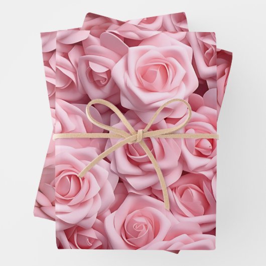 Elegant Rosa Roses Geschenkpapier Set (Beispiel)