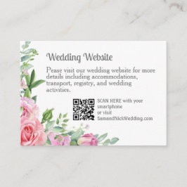 Elegant rosa Roses Hochzeitsinformationen Begleitkarte