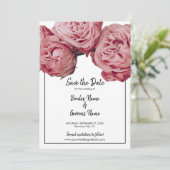 Elegant rosa Roses Wedding speichern das Datum Save The Date (Stehend Vorderseite)