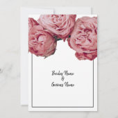 Elegant rosa Roses Wedding speichern das Datum Save The Date (Rückseite)