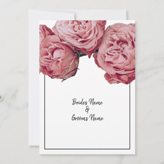 Elegant rosa Roses Wedding speichern das Datum Save The Date (Rückseite)