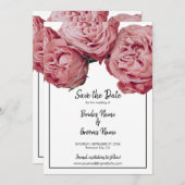Elegant rosa Roses Wedding speichern das Datum Save The Date (Vorne/Hinten)