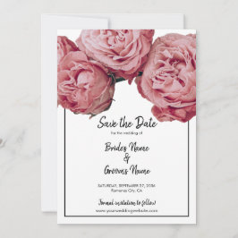 Elegant rosa Roses Wedding speichern das Datum Save The Date