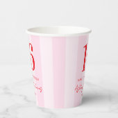 Elegant rosa Rot Moderne 16. Geburtstag Pappbecher (Links)