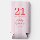 Elegant rosa Rot Moderne 21. Geburtstag Selters Dosenkühler (Rückseite)